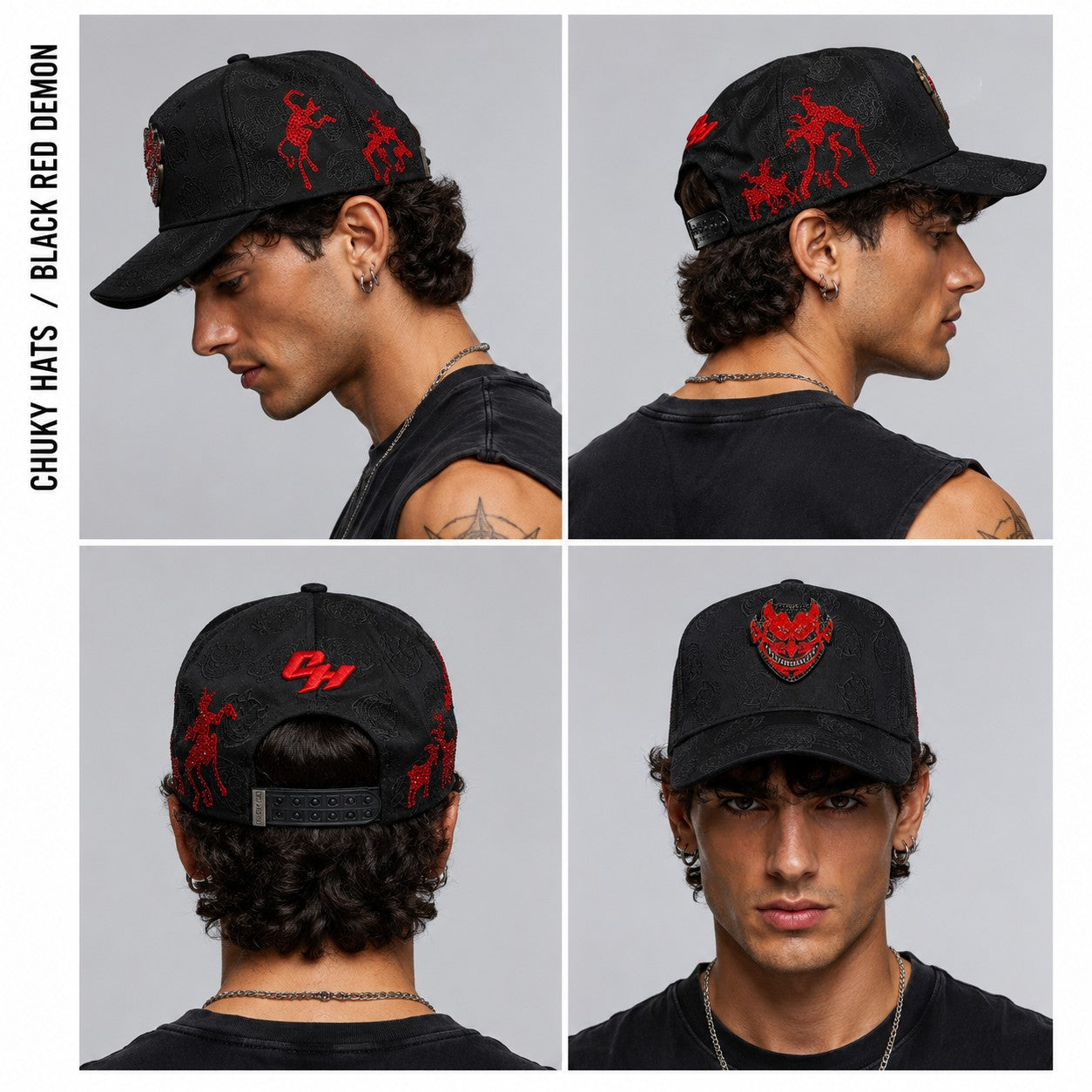 CHUKY HATS - BLACK RED DEMON