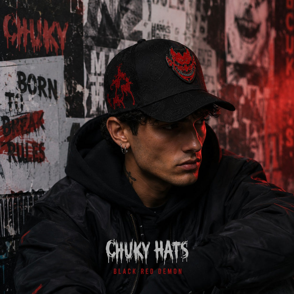 CHUKY HATS - BLACK RED DEMON